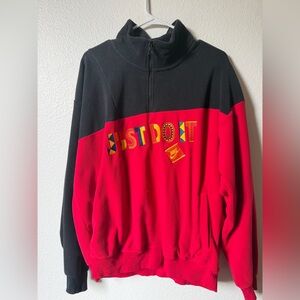 Nike Men’s Red and Black Half-Zip Fleece Sweatshirt